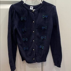 Janie and Jack Navy Blue Sweater with Bow Accents
